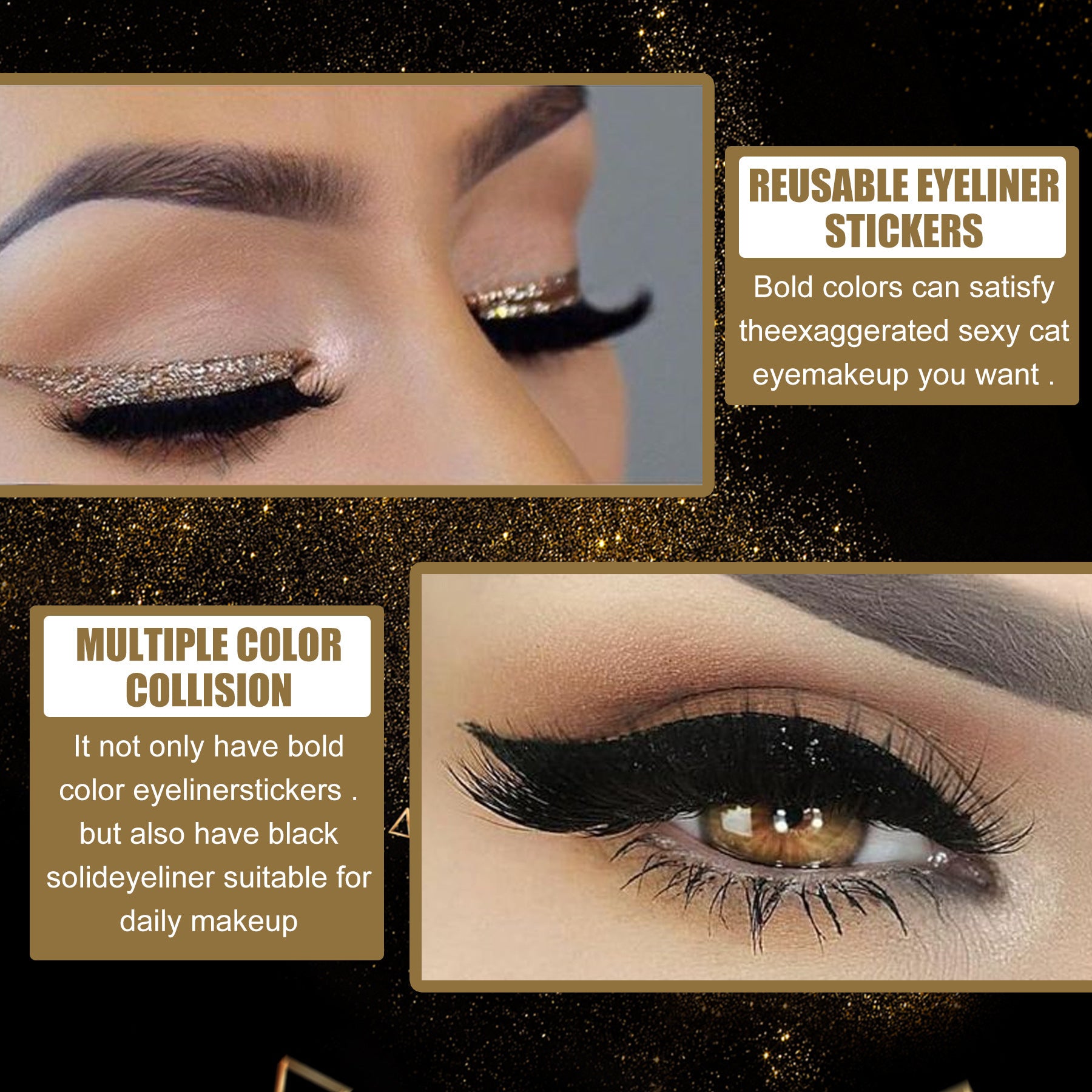 European And American Glitter Self-adhesive Eyeliner False Eyelash Stickers - EL CHEG