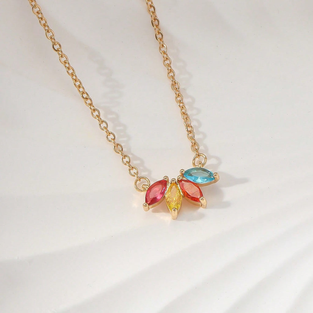 Rhinestone Leaf Necklace For Women Fashion Minority Design