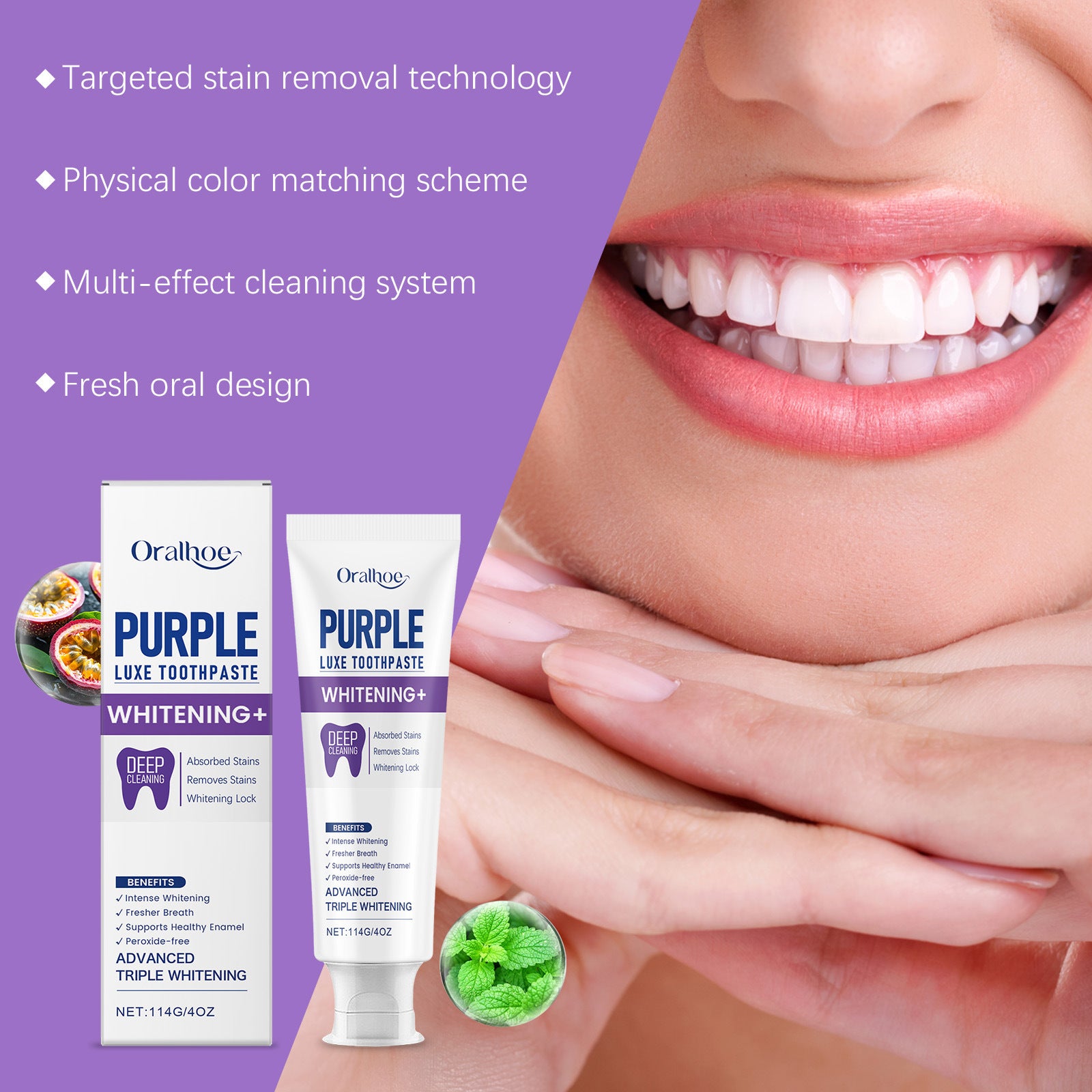 Daily Gentle Care Physical Color Mixing Purple Toothpaste - EL CHEG
