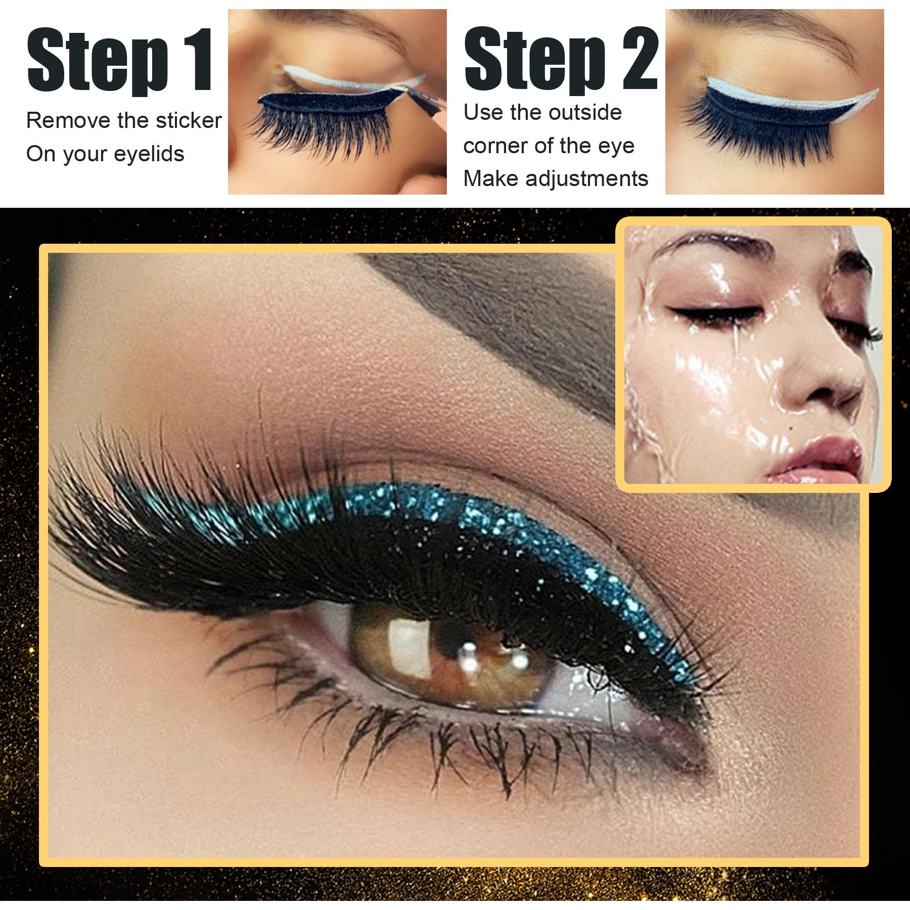 European And American Glitter Self-adhesive Eyeliner False Eyelash Stickers - EL CHEG