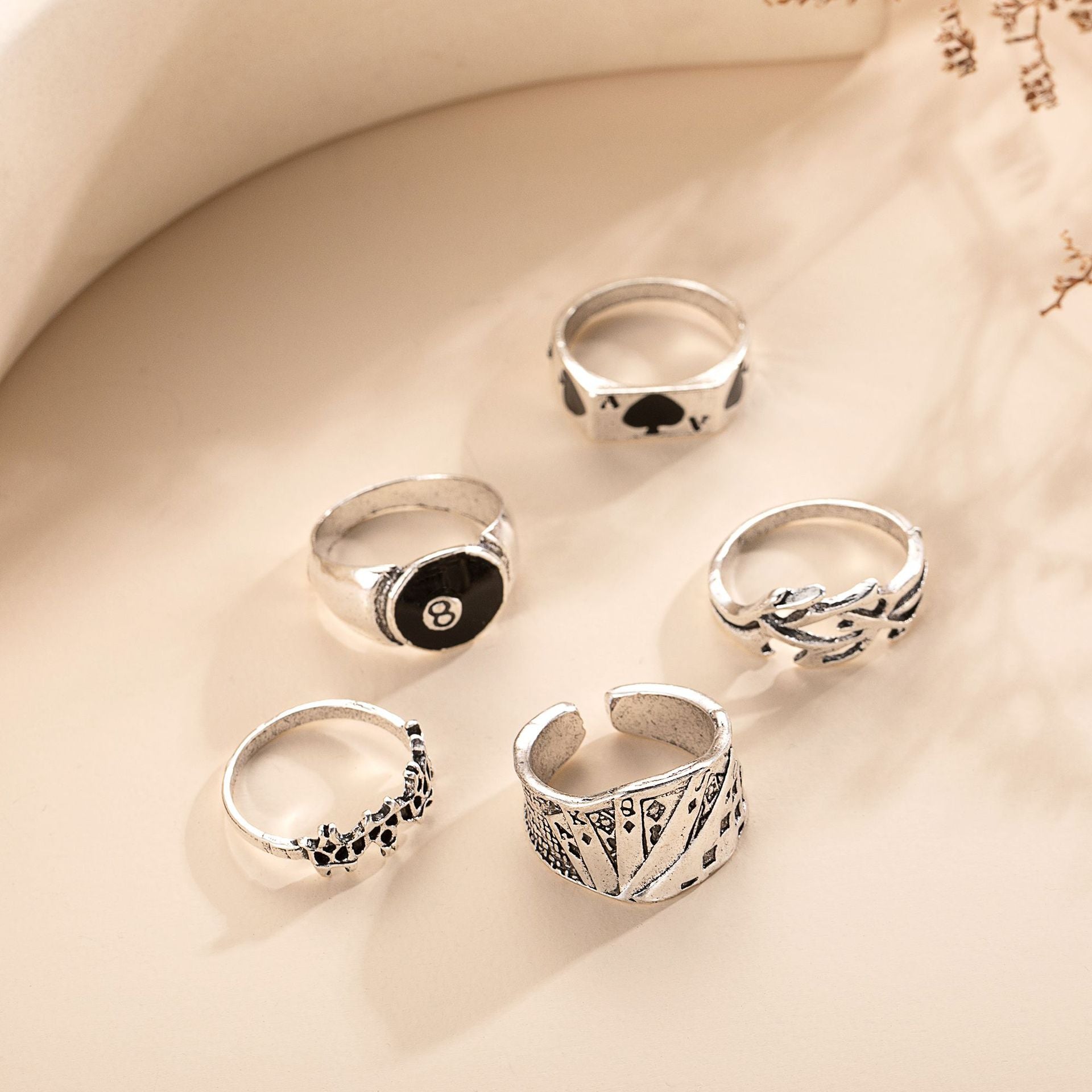 Poker Ring Retro Spade Card Ring Creative Personality