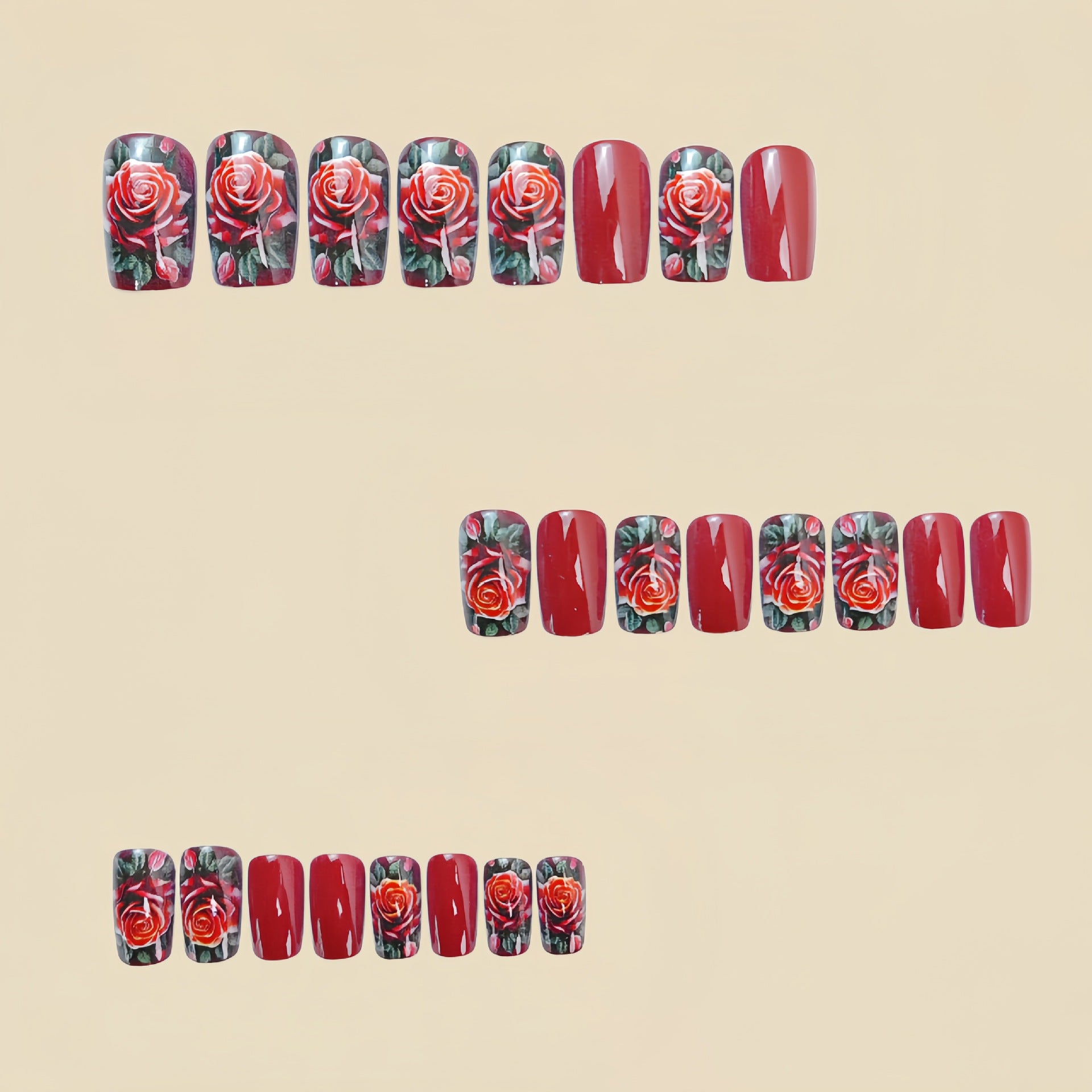 Detachable 24 Pieces Fake Nail Patch - EL CHEG