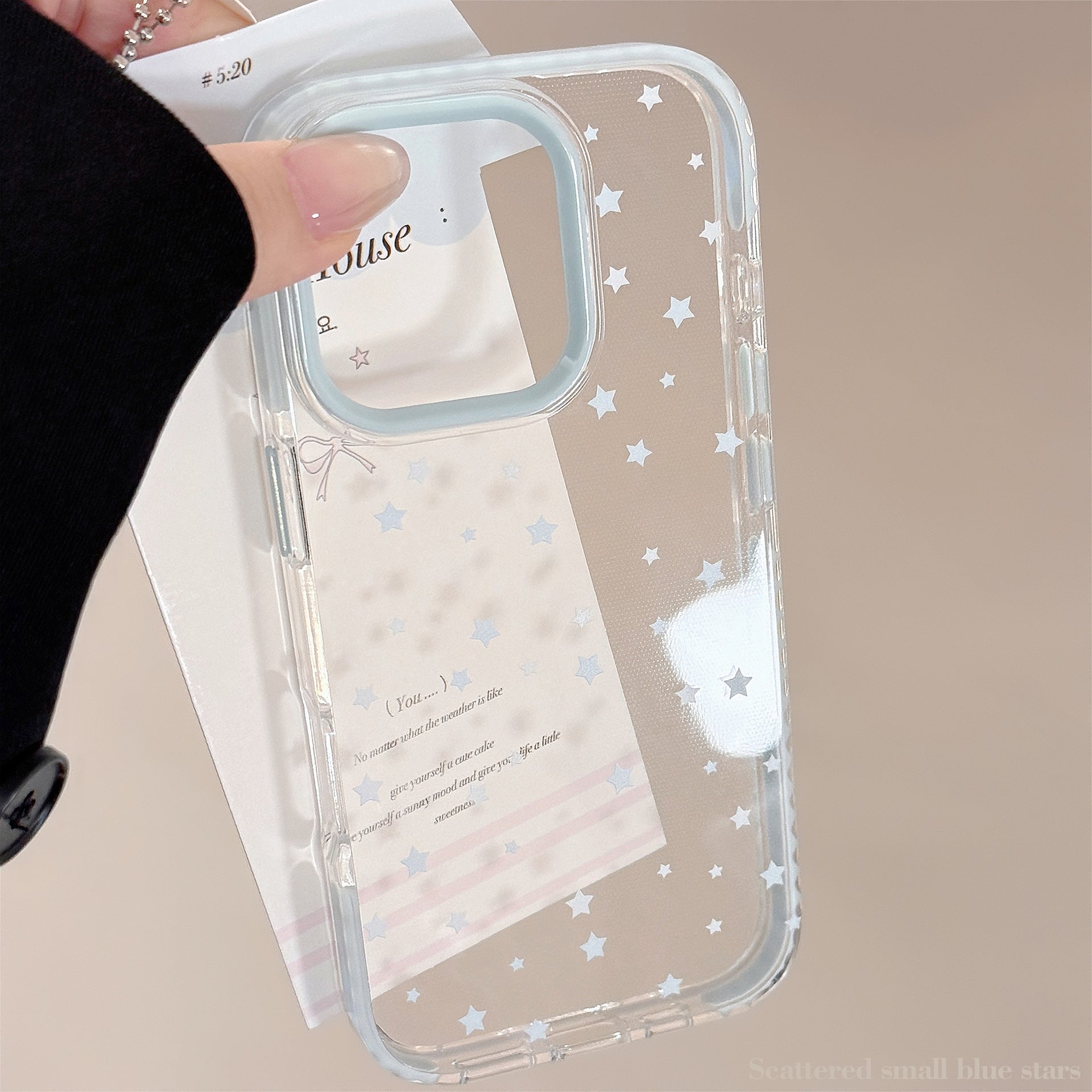 Ins Style Blue Stars Phone Case Drop-resistant Transparent