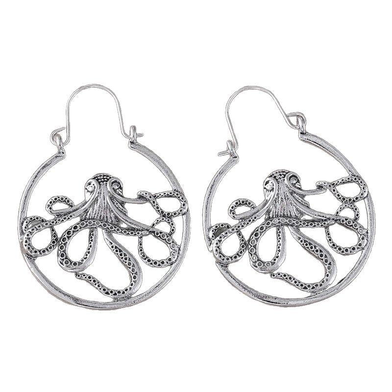 Vintage Alloy Octopus Earrings Simple Personality