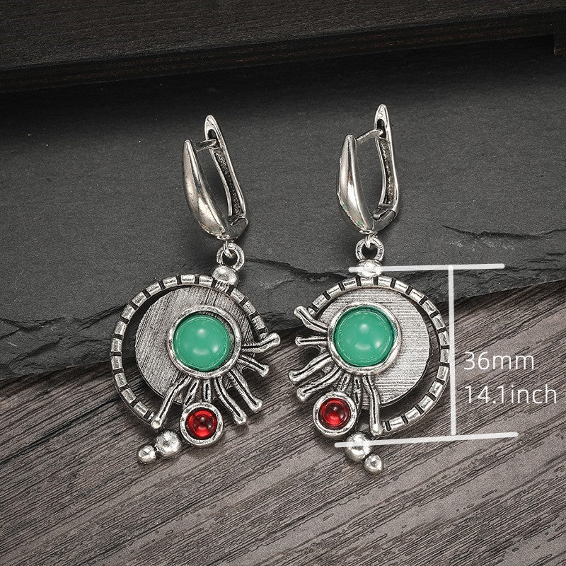 Boho Turquoise Retro Creative Personality Alloy Quality Earrings