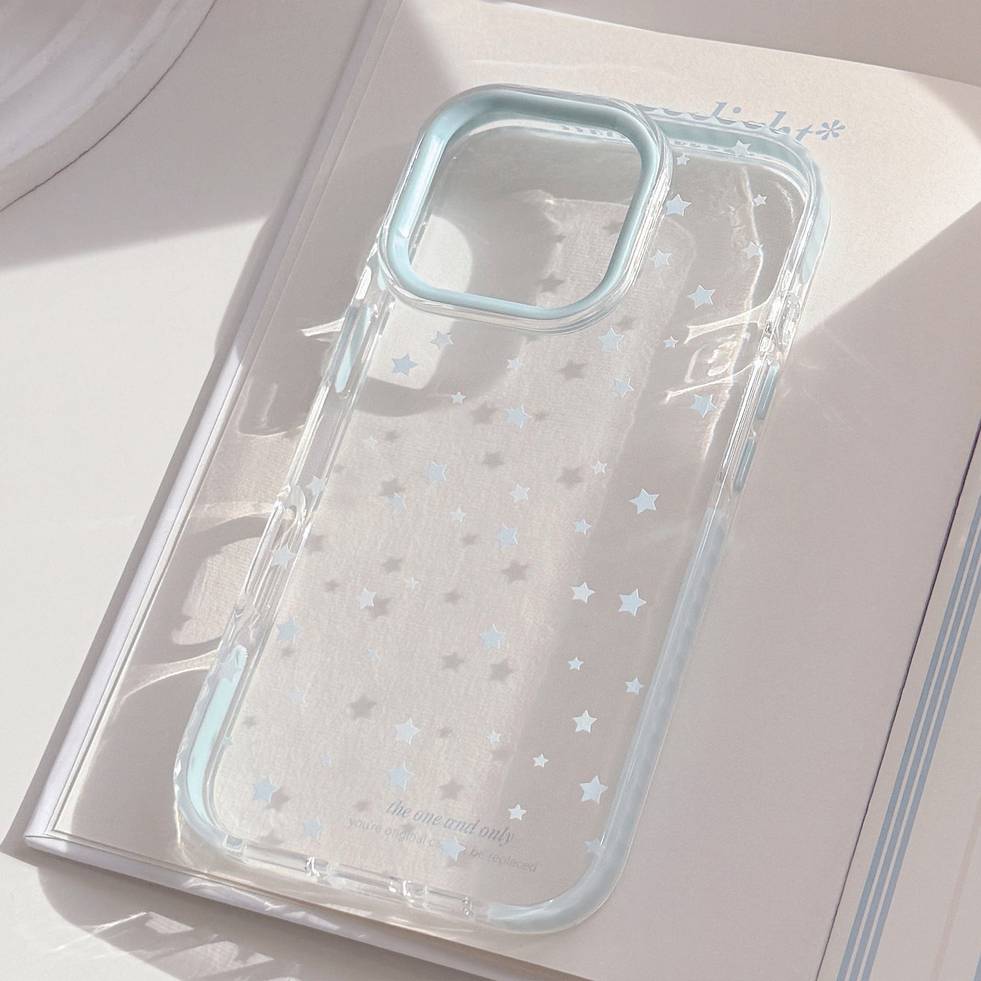 Ins Style Blue Stars Phone Case Drop-resistant Transparent