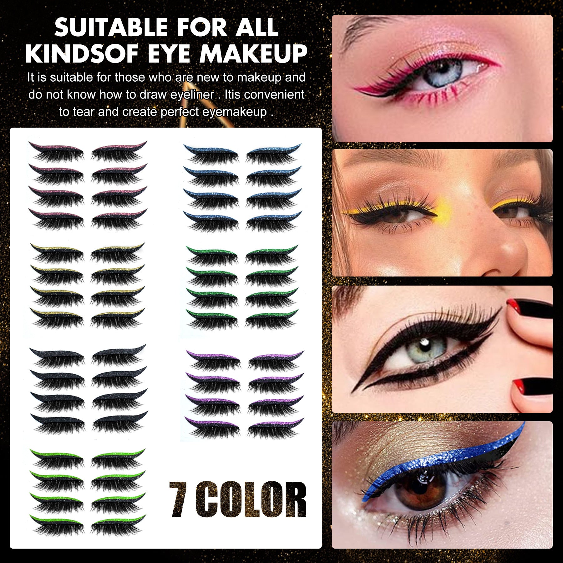 European And American Glitter Self-adhesive Eyeliner False Eyelash Stickers - EL CHEG