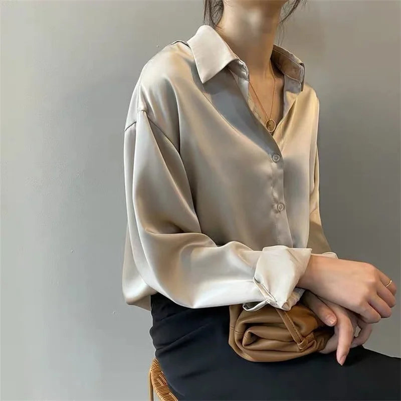 Woman Spring Autumn Style Blouses Shirts Lady Casual Long Sleeve Turn-down Collar Blusas Tops DF4849 - EL CHEG
