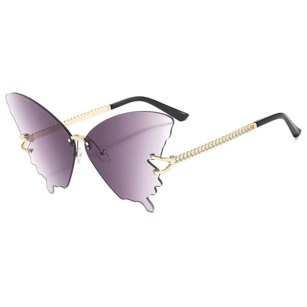 New Butterfly Sunglasses Female Fashion Large Rim Gradient Color Sunglasses