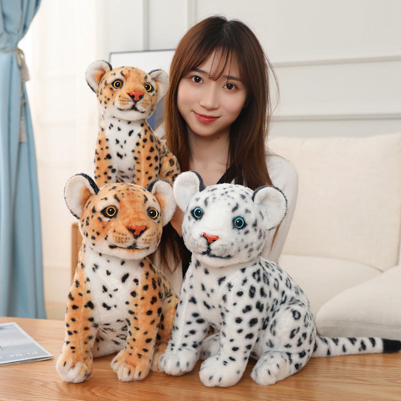 Fashion Squat Snow Leopard Doll Plush Toys.