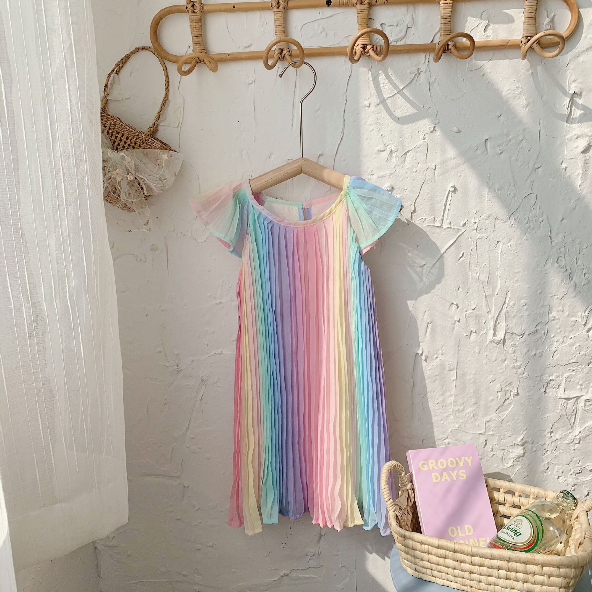 Summer Chiffon Pleated Dress Colorful Princess Skirt
