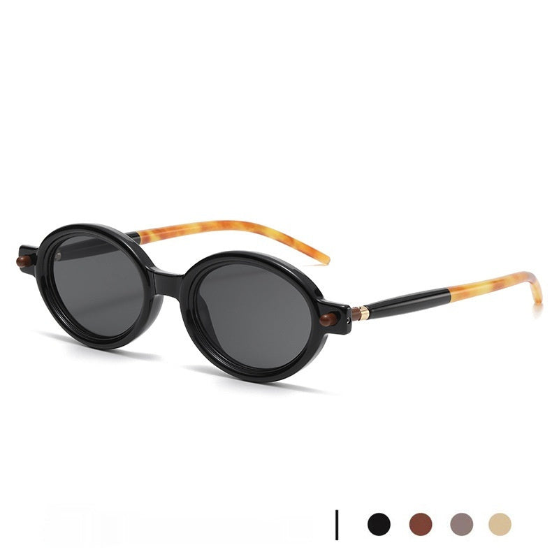 Retro Artistic Oval Frame Sunglasses Modern Charming Anti-blue Light Sunglasses