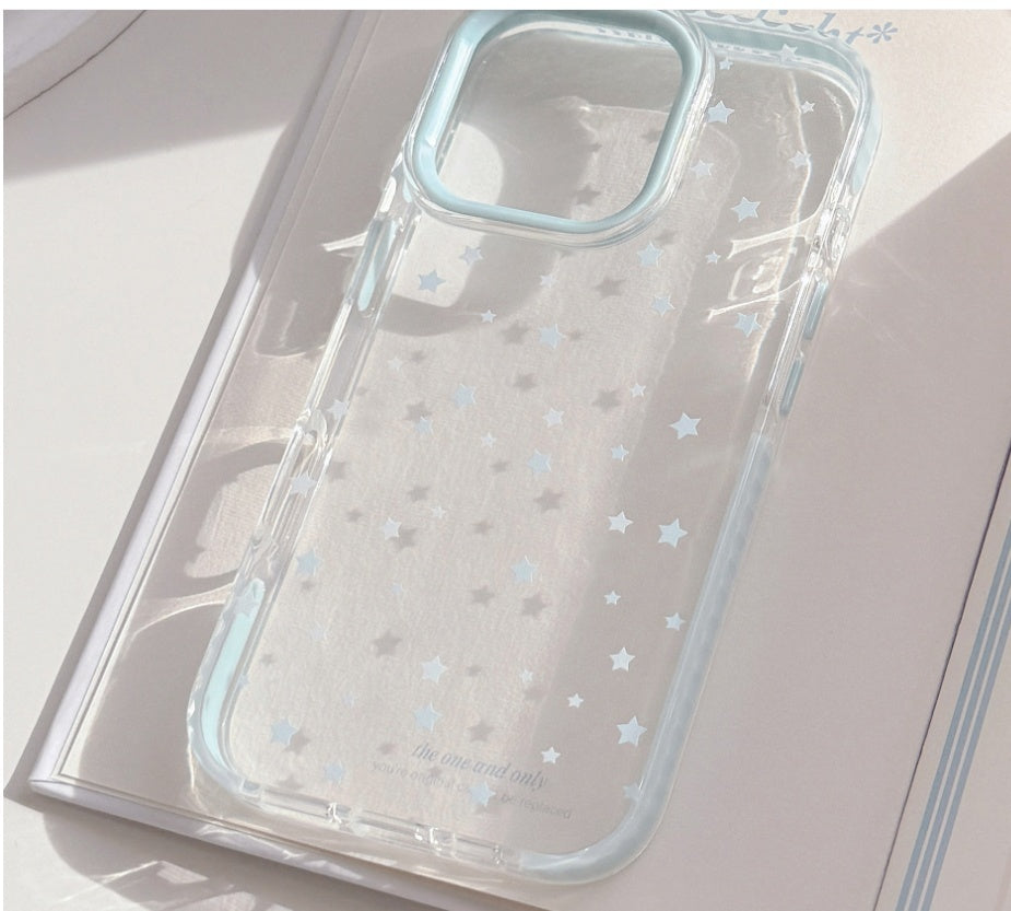 Ins Style Blue Stars Phone Case Drop-resistant Transparent