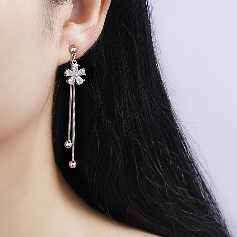 Long Fringe Earrings Women's Face Slimming