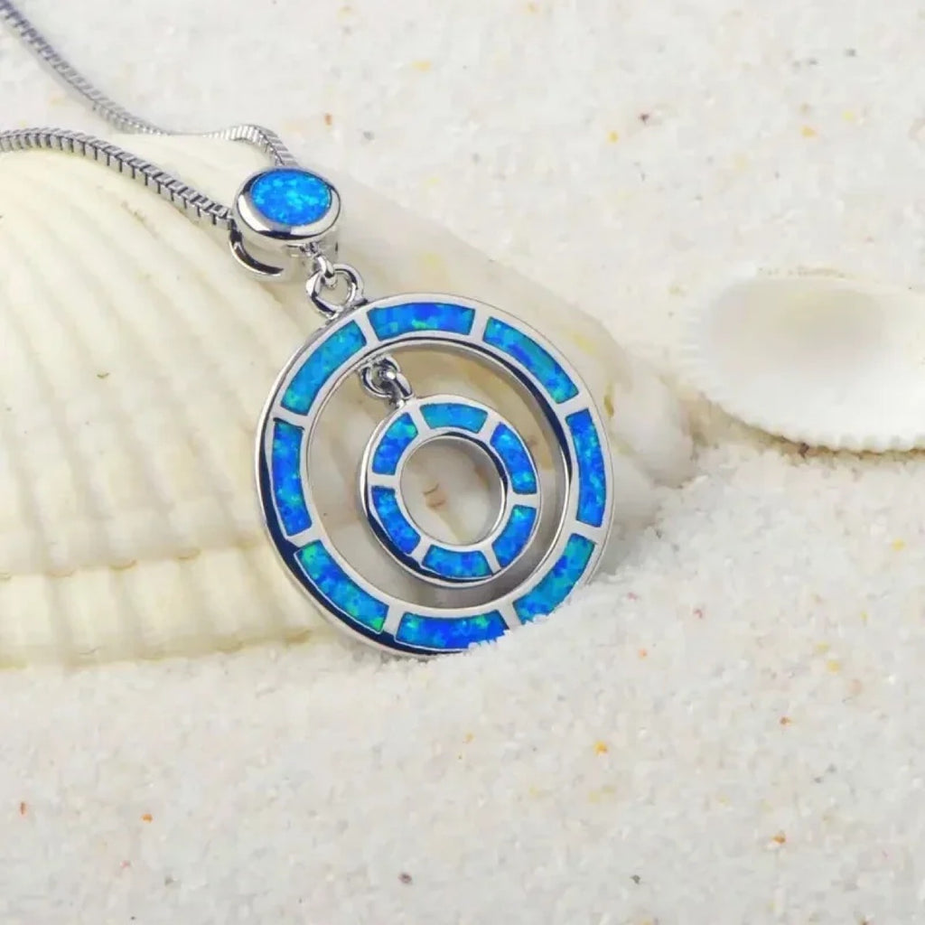 Rainbow Circle Necklace Color-blocking Circle Pendant