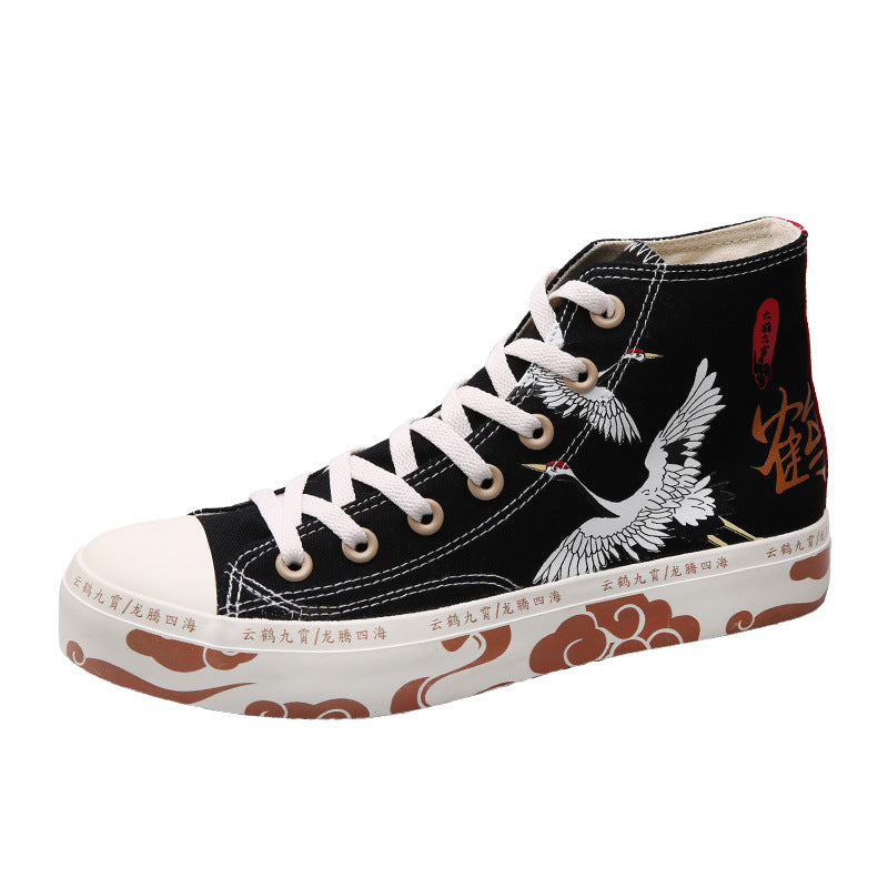 Guochao Hand-painted Yunhe Jiuxiao Canvas Shoes Men's Graffiti Tide Version Couple Leisure
