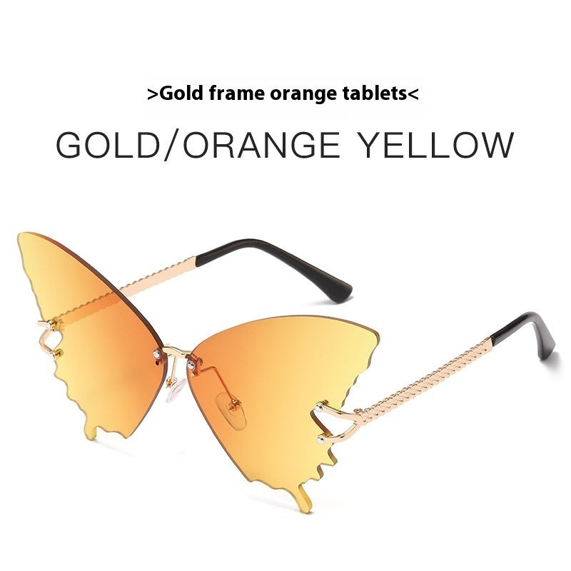 New Butterfly Sunglasses Female Fashion Large Rim Gradient Color Sunglasses