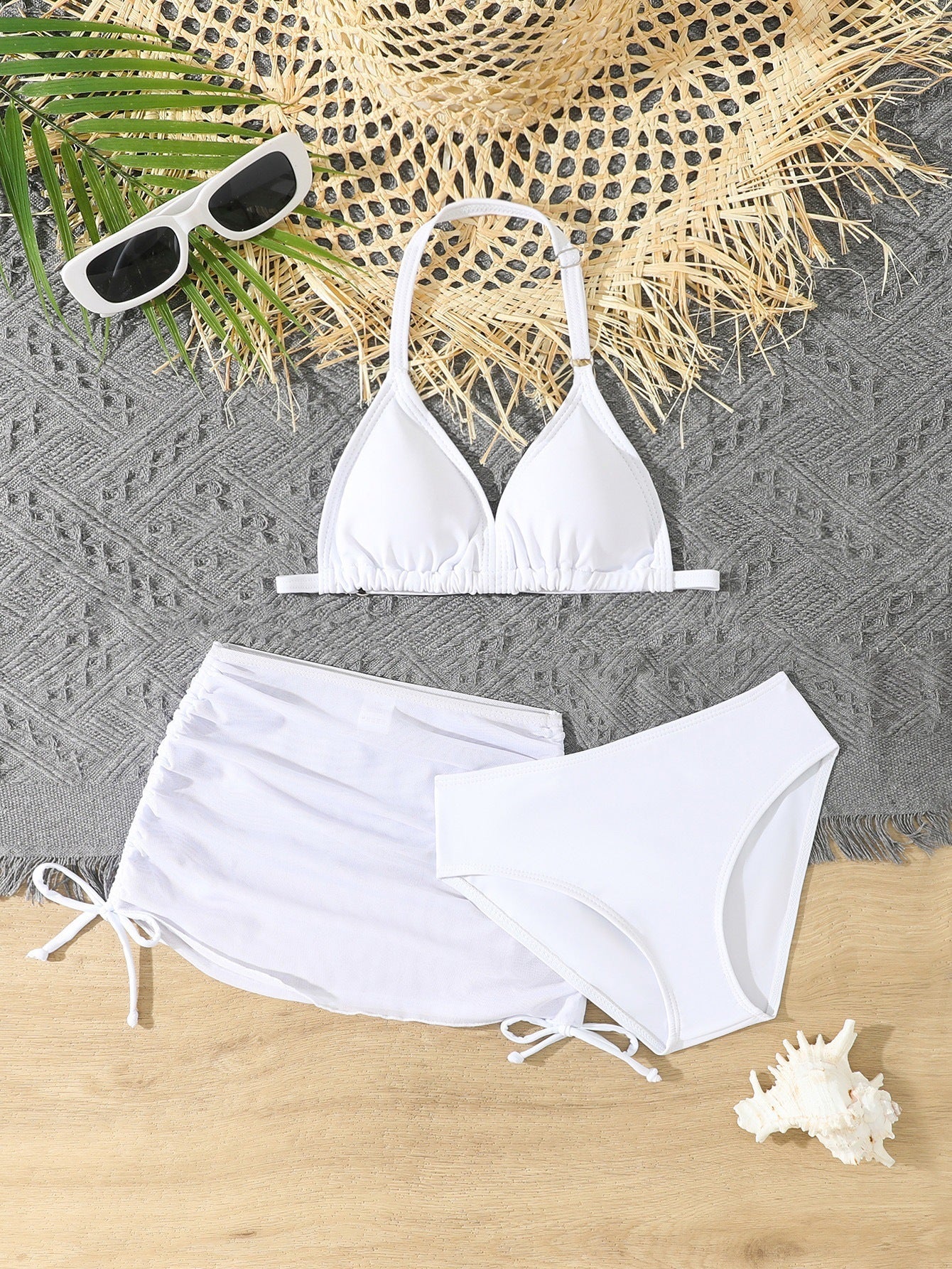 Children's Bikini Swimsuit Girls' Split Three-piece Swimsuit With Chest Pad
