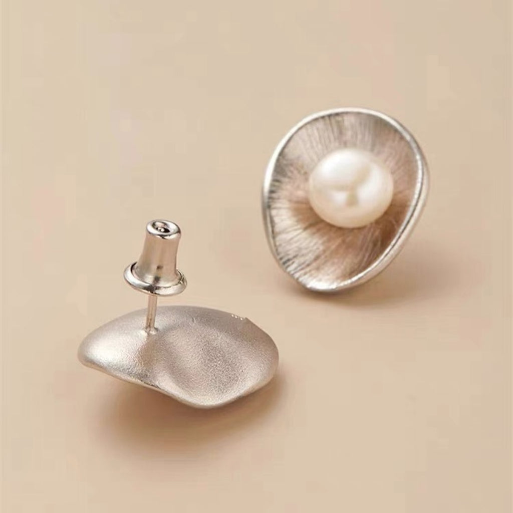 Pearl Sterling Silver Needle Earrings