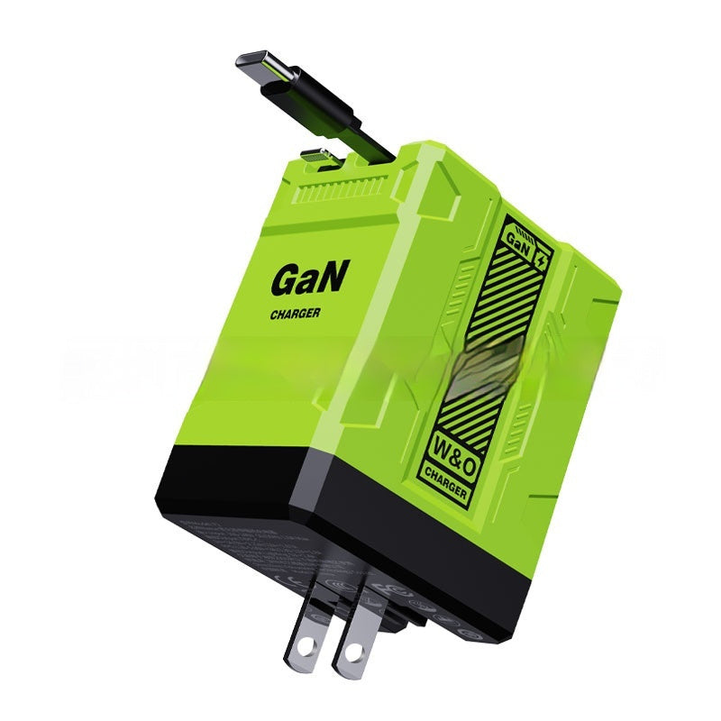 Popular F2 Gallium Nitride Fast Charge Charging Plug Double Flexible Wire