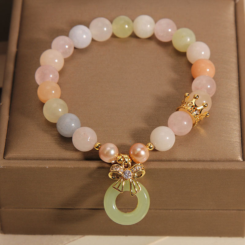 Jade Morgan Stone Mori Style High Sense Peace Buckle Bracelet