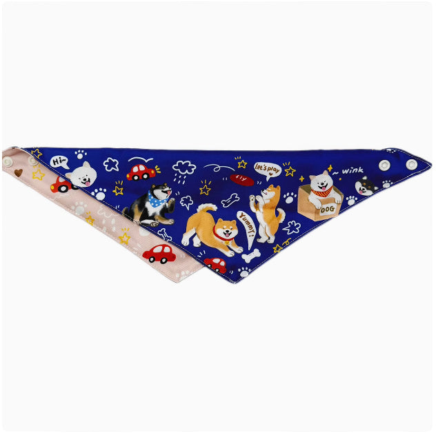 Shiba Inu Color Matching Triangular Binder Can Be Worn On Both Sides