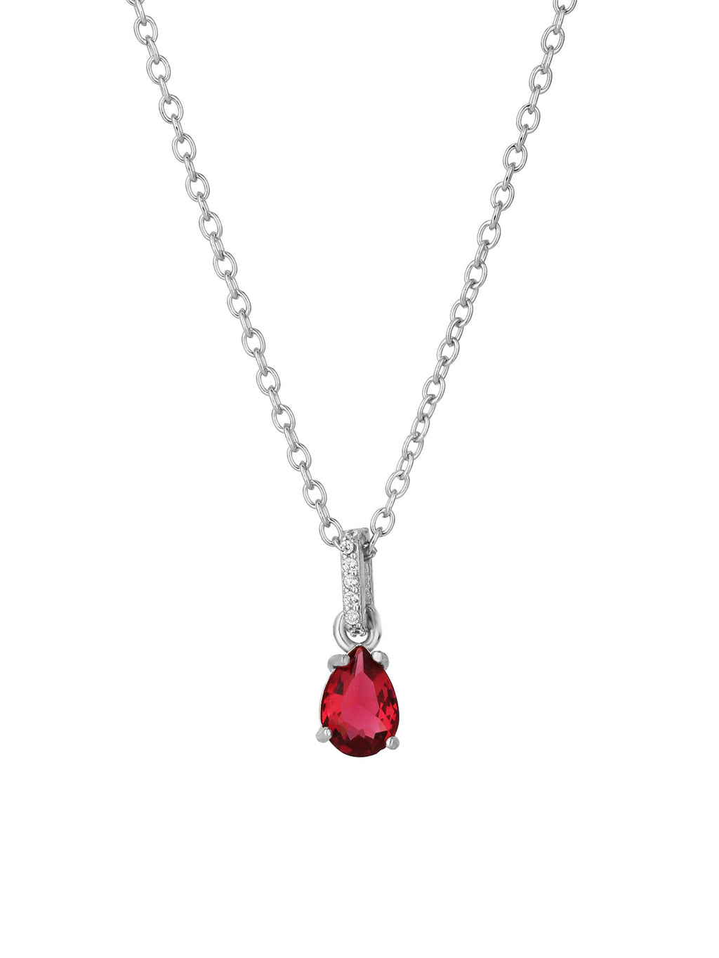 European And American Retro Water Drop Red Treasure Zircon Pendant