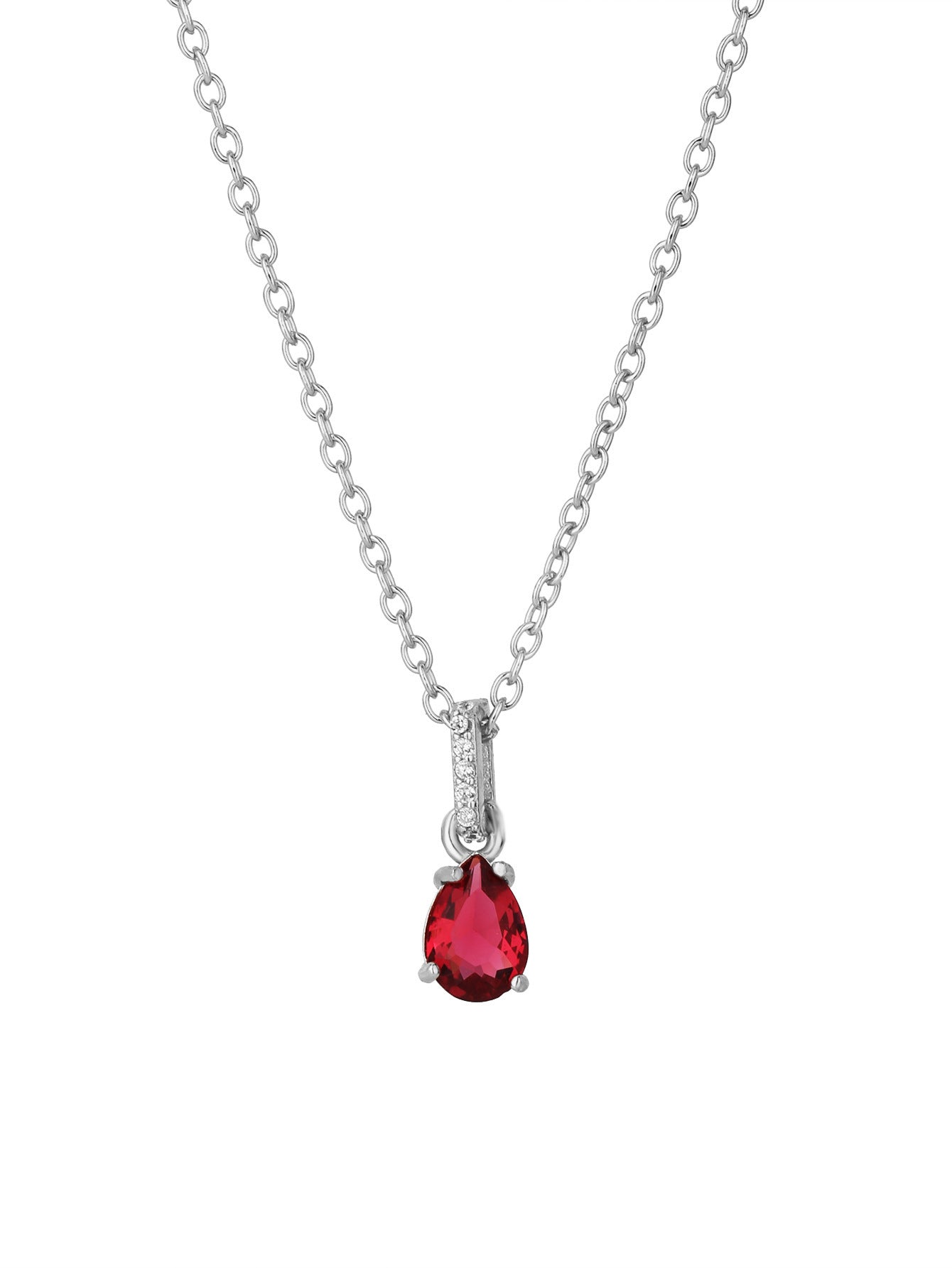 European And American Retro Water Drop Red Treasure Zircon Pendant