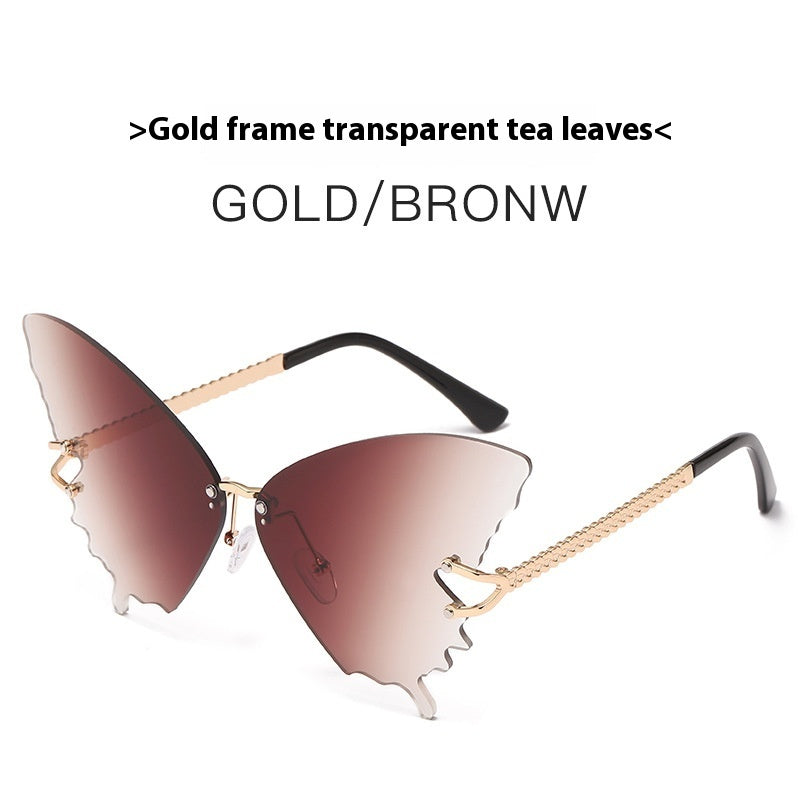 New Butterfly Sunglasses Female Fashion Large Rim Gradient Color Sunglasses