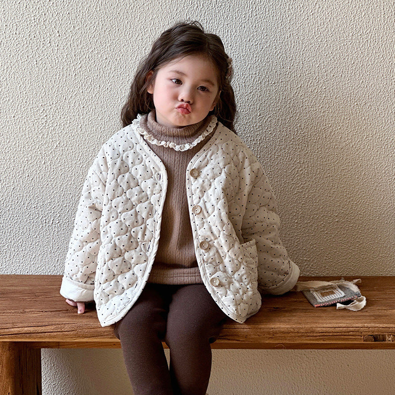 Korean Style Thickened Warm Coat Baby Girl Winter Cotton-padded Coat