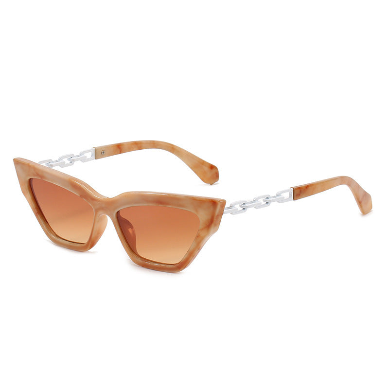 Women's Temperament Fashion Baked Lacquer Chain Sunglasses
