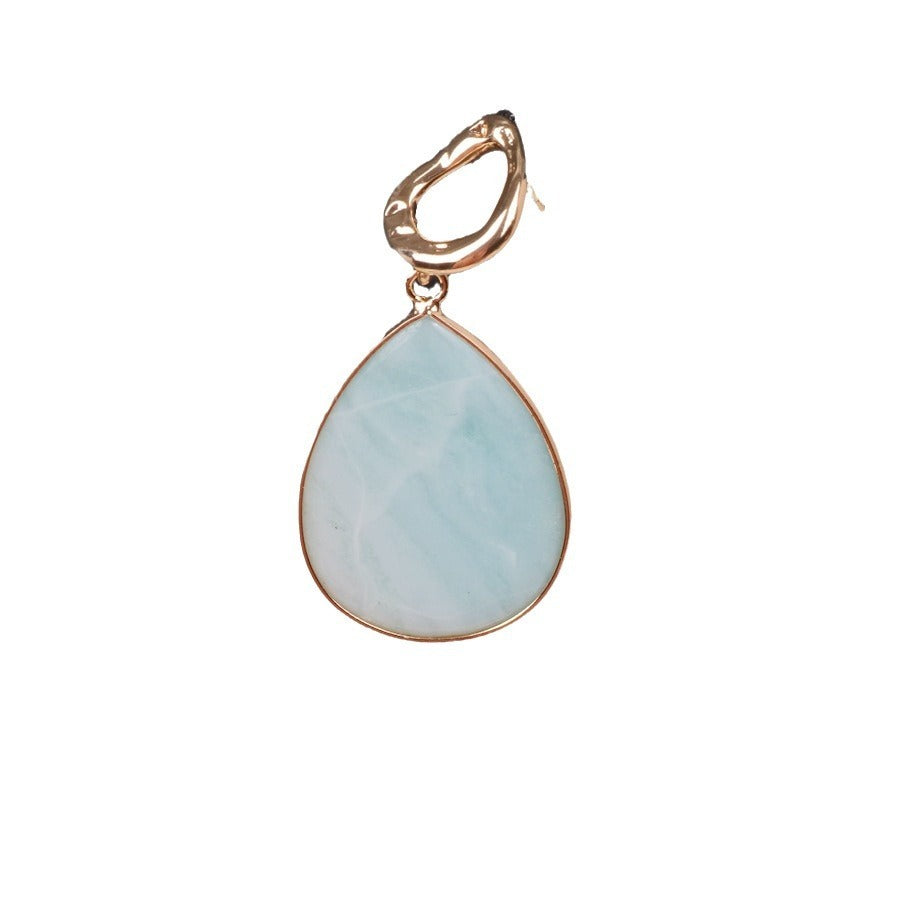 Geometric Female Amazonite Water Drop Earrings