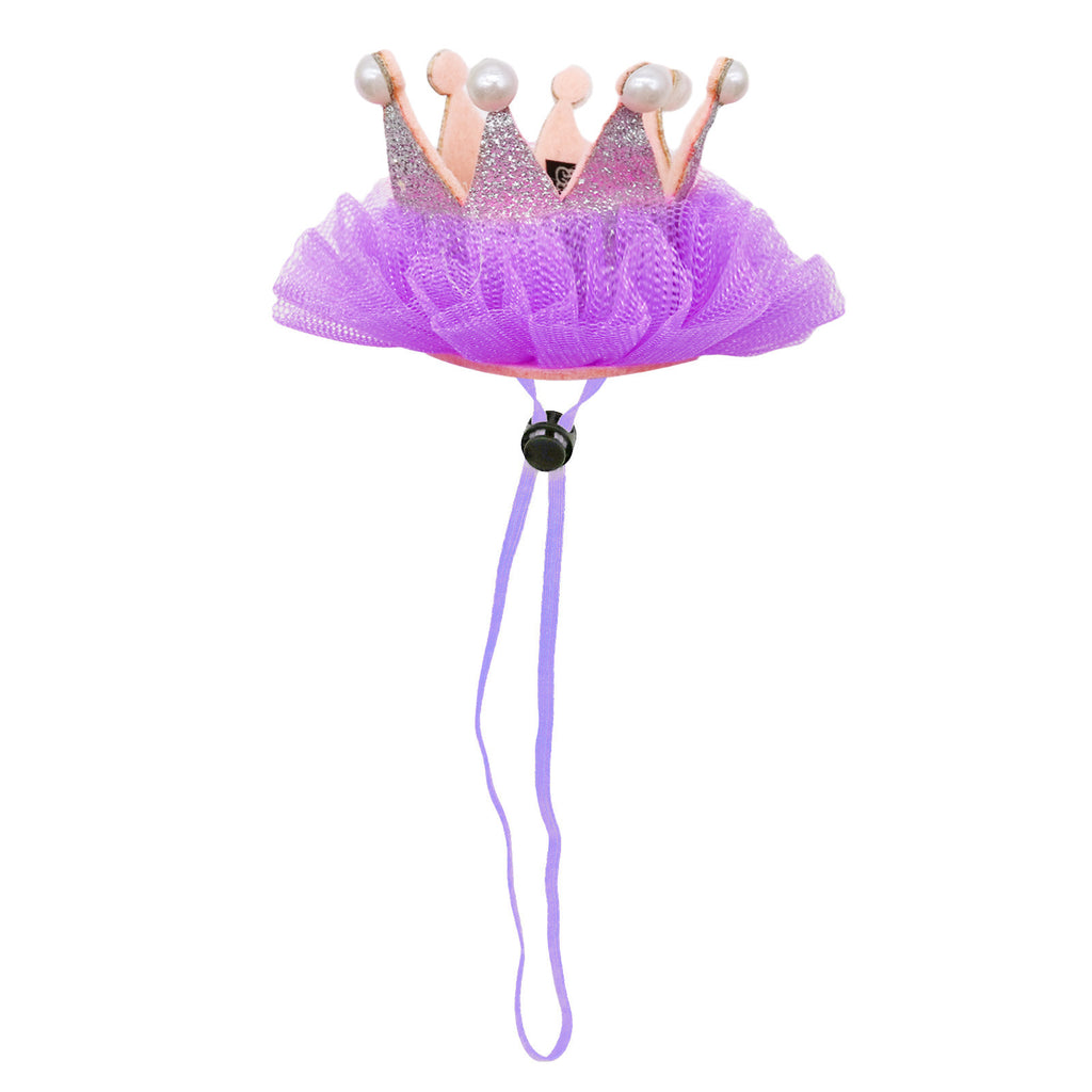 New Pet Dog Crown Hat Mesh Birthday Party