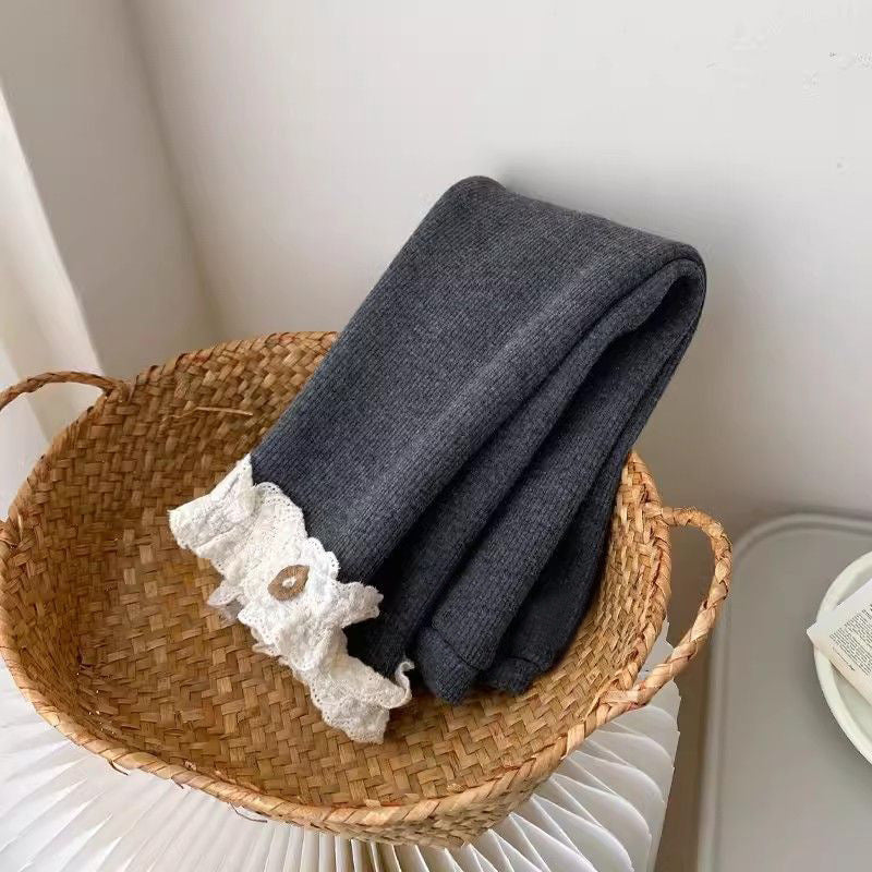 Girls' Velvet Padded Leggings All-matching Warm Pants