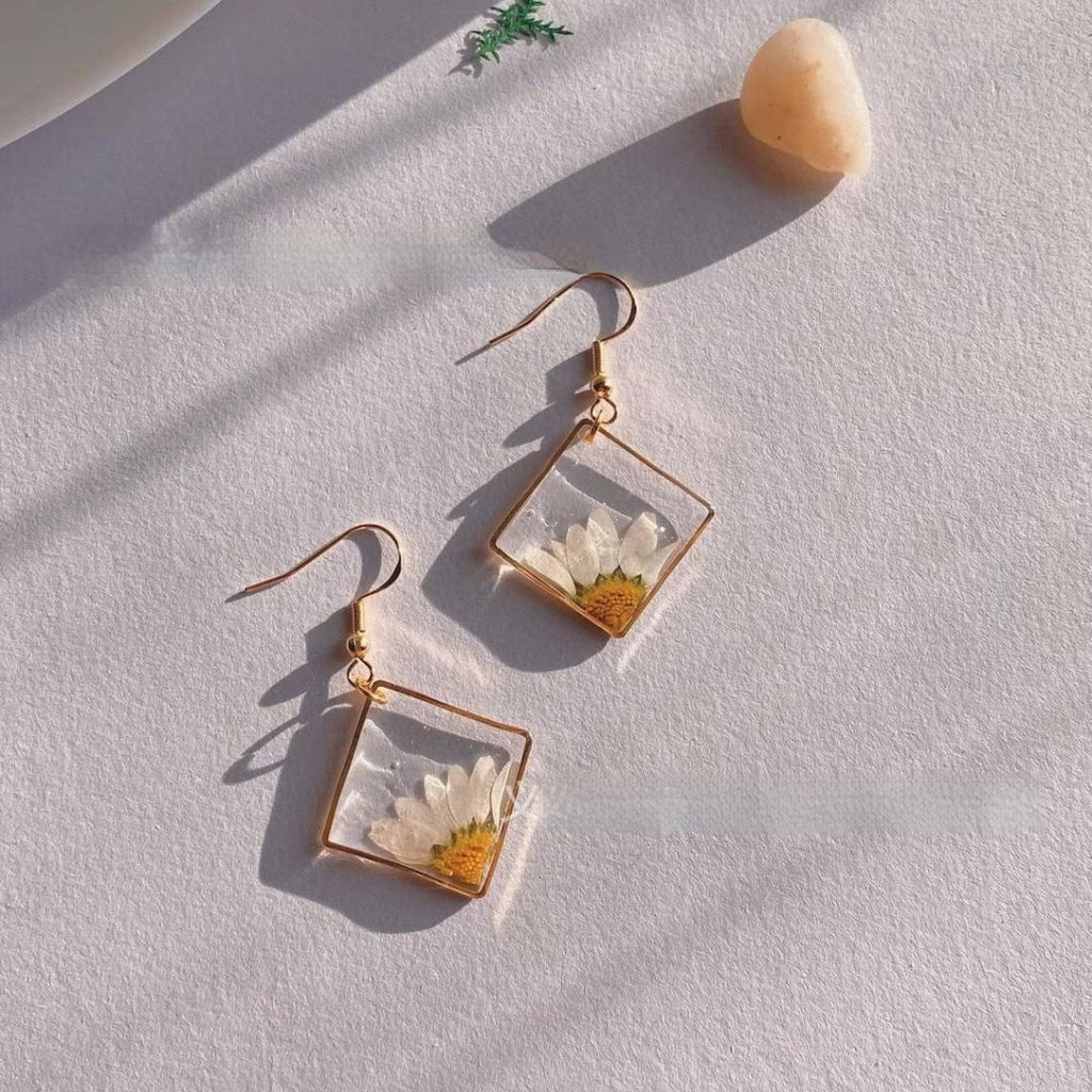 Personalized Trendy Embossed Chrysanthemum Jewelry Women's Earrings