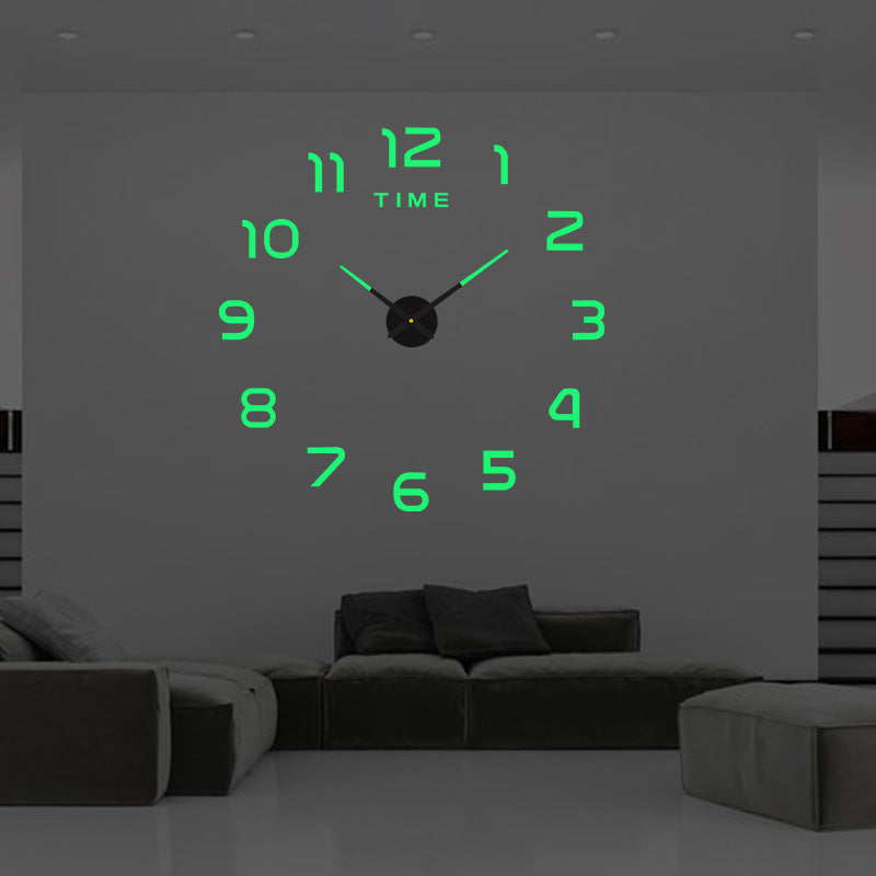 Creative Night Light Silent Clock Decorative Wall Stickers - EL CHEG