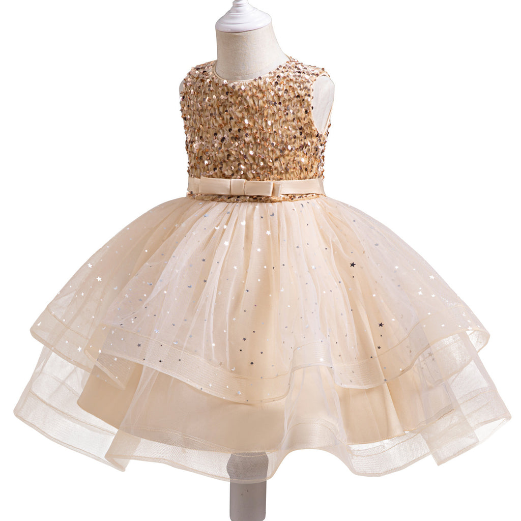 Princess Flower Girl Sequined Pettiskirt Girl Dress