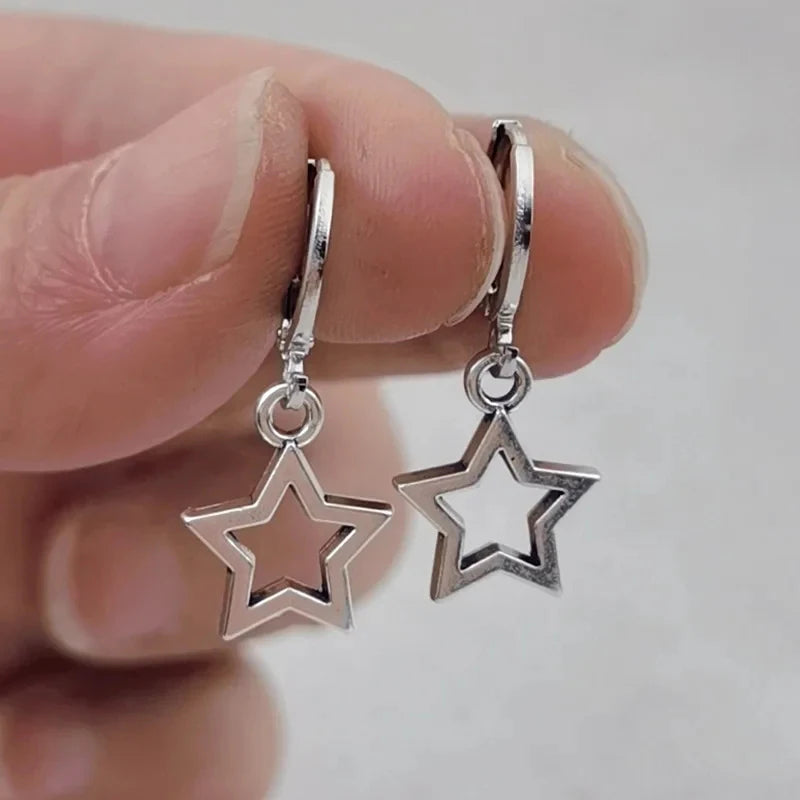 New Creative Star Hoop Earrings Fashion Simple Earrings Gifts for Women Cute Mini Little Star 20S Holiday Jewelry - EL CHEG