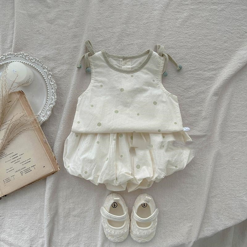 Polka Dot Set Thin Super Cute Vest Shorts Two-piece Set