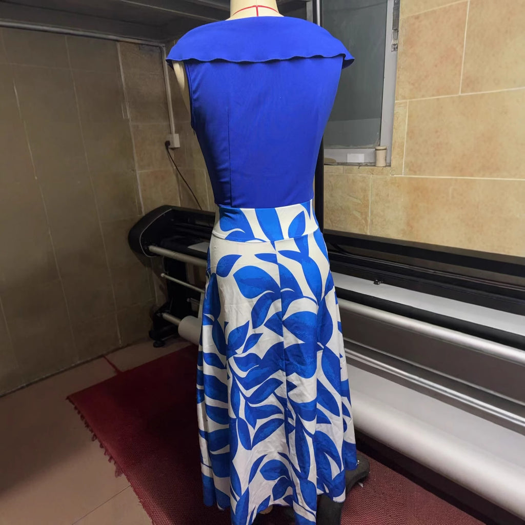 Women's Versatile And Elegant Printed V-neck Dress