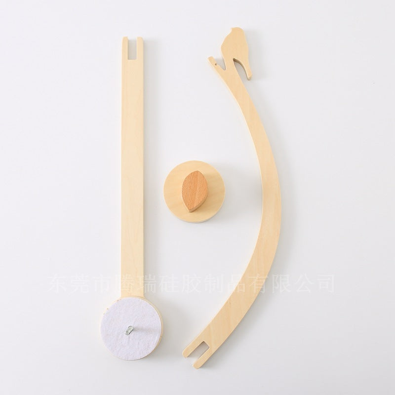 Wooden Bird Bed Bell Bracket To Appease Baby.