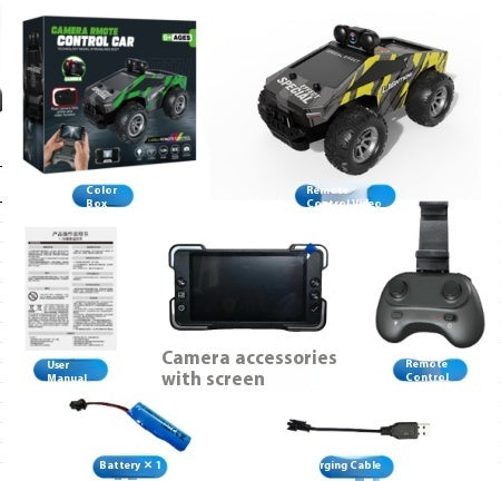 Remote Control Car With Camera Lights High-speed Drifting Car Boys' Toy.
