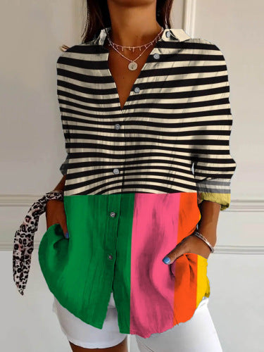 Women's Long Shirt Half Sleeve Floral Print