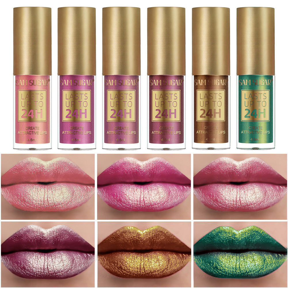 6-color Lifting Thin And Glittering Pearlescent Lip Lacquer - EL CHEG