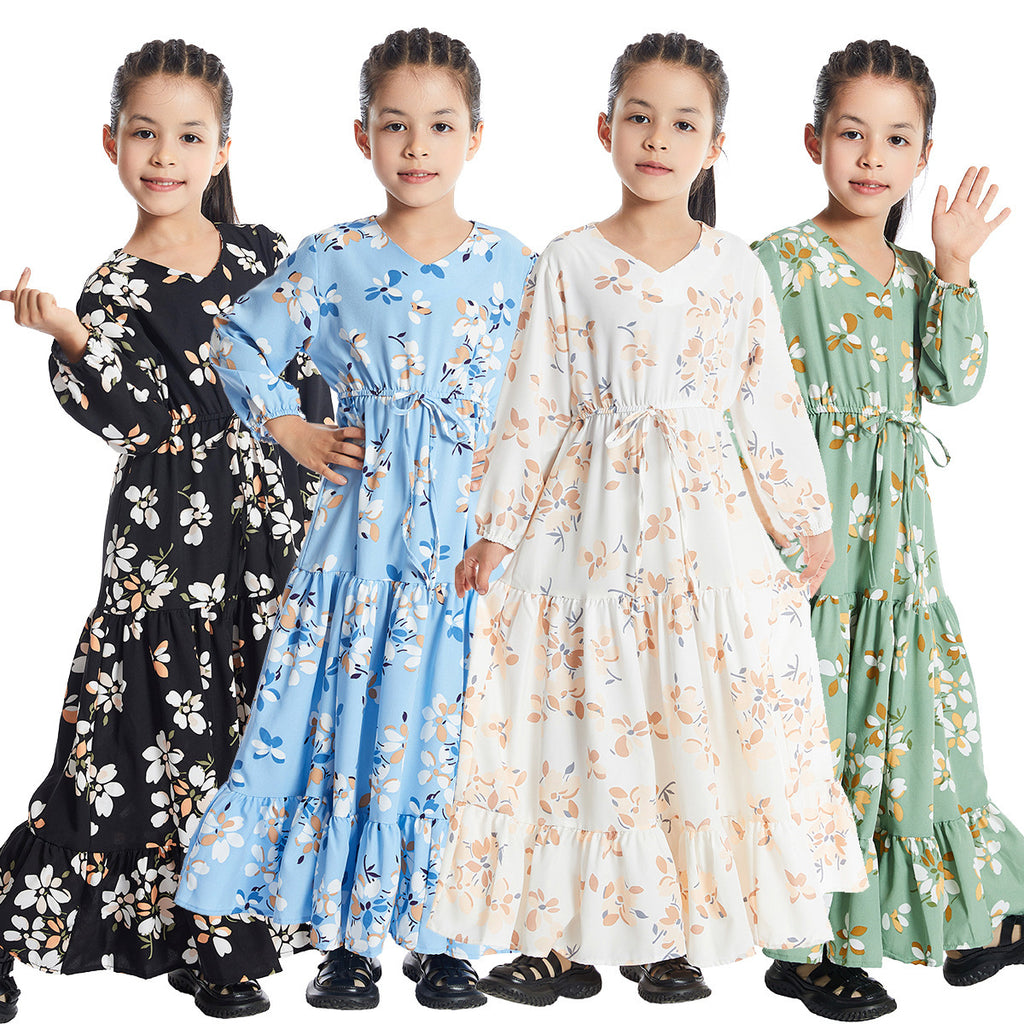 New Hot Sale Long Sleeve Girl Floral Dress