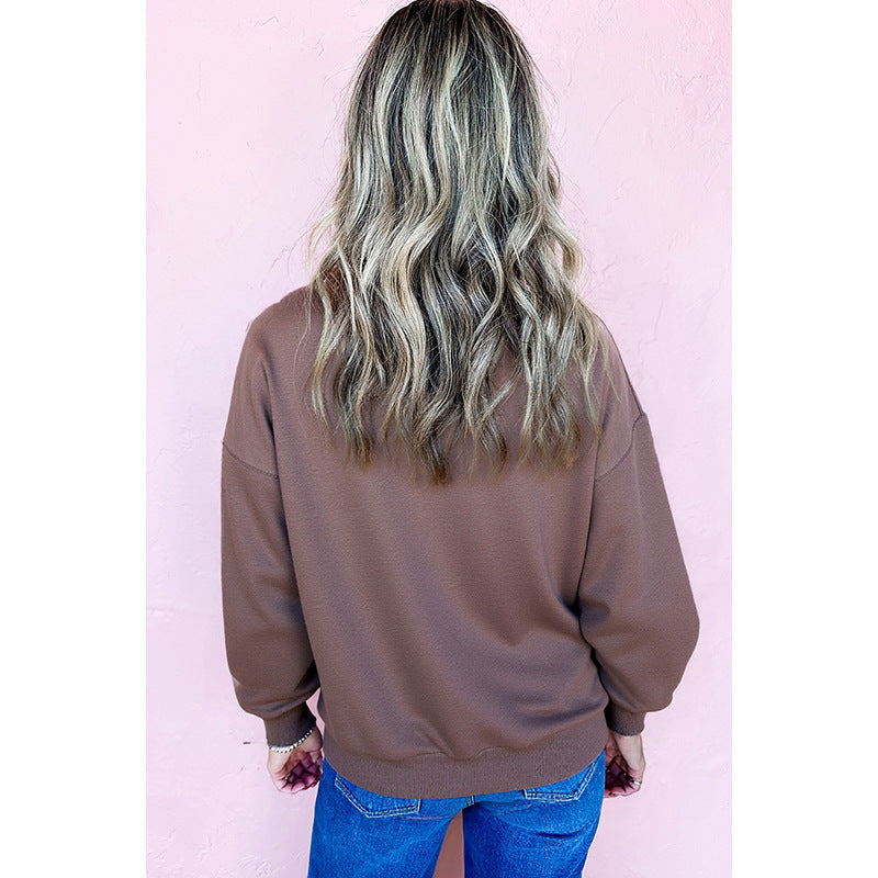 All-match Bow Stitching Loose Sweater Women