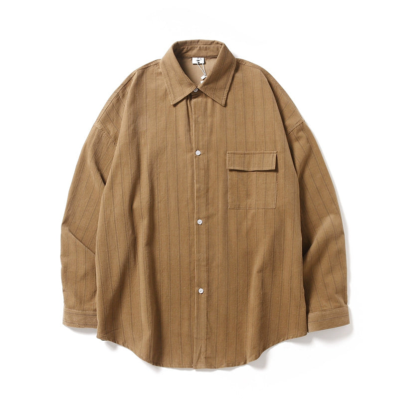 Autumn Vintage Stripe Loose Shirt