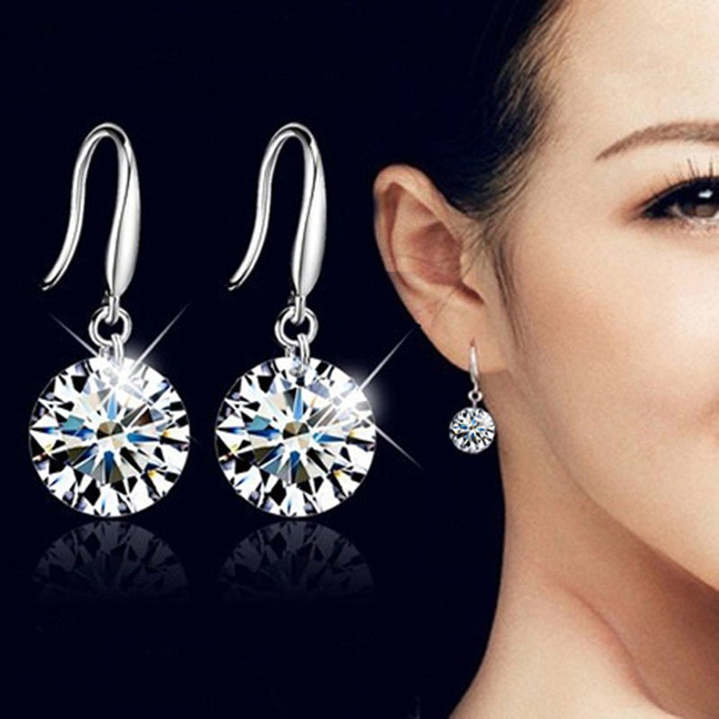 Women's Stylish Round Zircon Stud Earrings