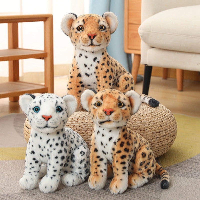 Fashion Squat Snow Leopard Doll Plush Toys.