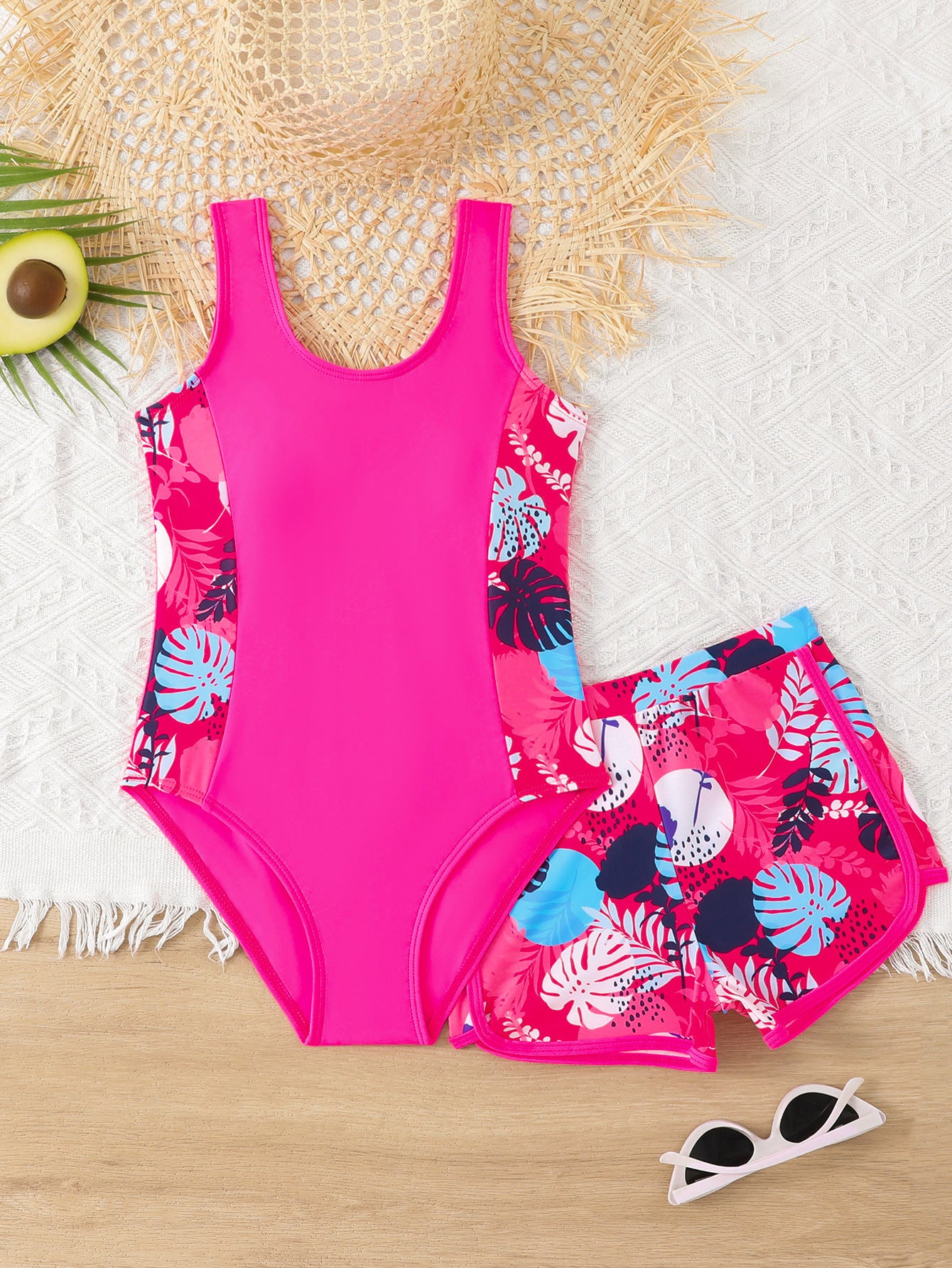 Children's Swimsuit Girls' Middle And Big Children's One-piece Boxers Two Piece Swimwear
